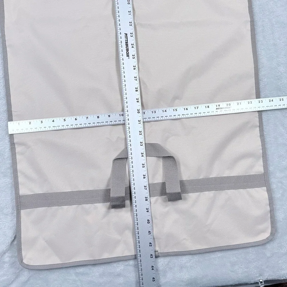Brioni Garment Bag Cream Grey Logo Hanging Folding Suit Carrier Travel Cover 071